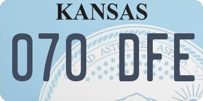 KS license plate 070DFE