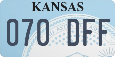 KS license plate 070DFF
