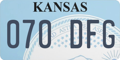 KS license plate 070DFG