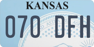 KS license plate 070DFH