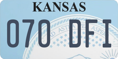 KS license plate 070DFI