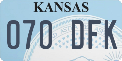 KS license plate 070DFK