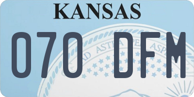 KS license plate 070DFM