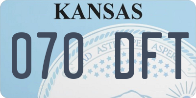 KS license plate 070DFT