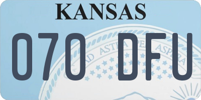 KS license plate 070DFU