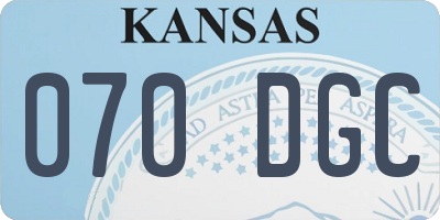 KS license plate 070DGC