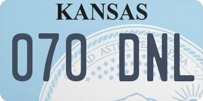 KS license plate 070DNL
