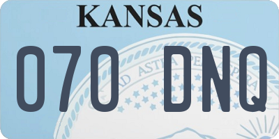 KS license plate 070DNQ