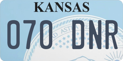 KS license plate 070DNR