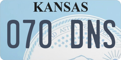 KS license plate 070DNS