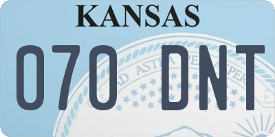 KS license plate 070DNT