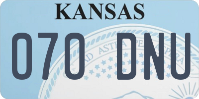 KS license plate 070DNU