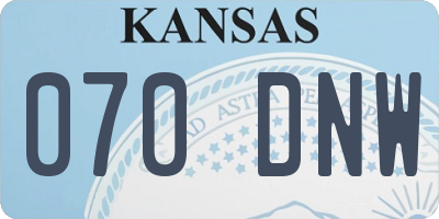 KS license plate 070DNW