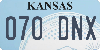 KS license plate 070DNX