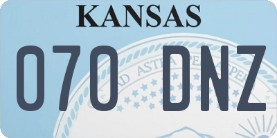 KS license plate 070DNZ