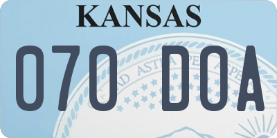 KS license plate 070DOA