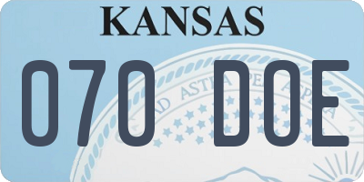KS license plate 070DOE