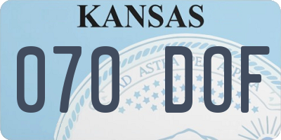KS license plate 070DOF