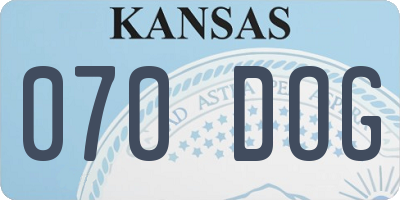 KS license plate 070DOG