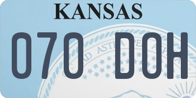 KS license plate 070DOH