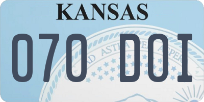 KS license plate 070DOI