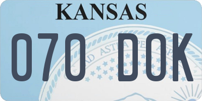 KS license plate 070DOK