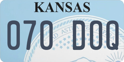 KS license plate 070DOQ