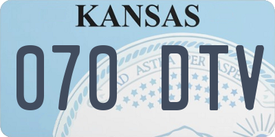 KS license plate 070DTV