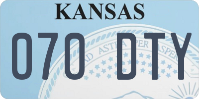 KS license plate 070DTY