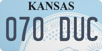 KS license plate 070DUC