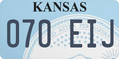 KS license plate 070EIJ