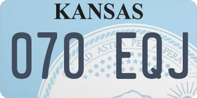 KS license plate 070EQJ