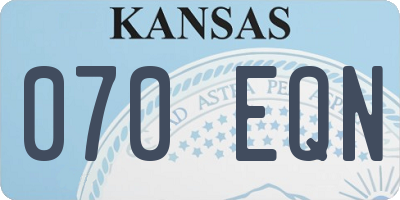 KS license plate 070EQN
