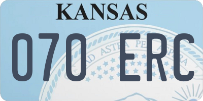 KS license plate 070ERC