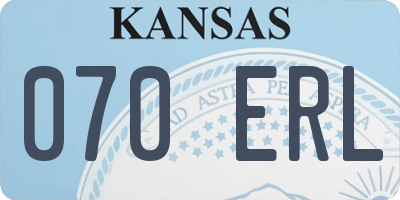 KS license plate 070ERL