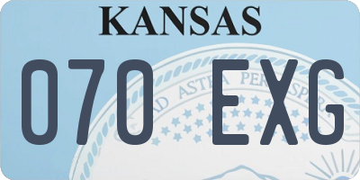 KS license plate 070EXG