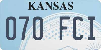 KS license plate 070FCI