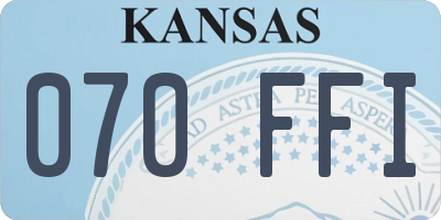 KS license plate 070FFI