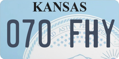 KS license plate 070FHY