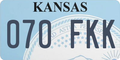 KS license plate 070FKK