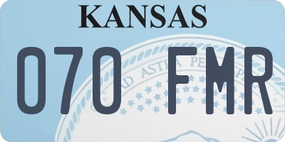 KS license plate 070FMR
