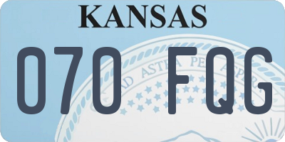 KS license plate 070FQG