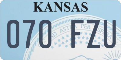 KS license plate 070FZU