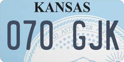KS license plate 070GJK