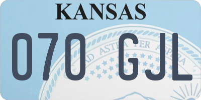 KS license plate 070GJL