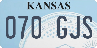 KS license plate 070GJS