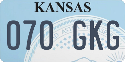 KS license plate 070GKG