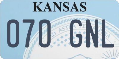 KS license plate 070GNL
