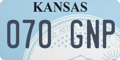 KS license plate 070GNP
