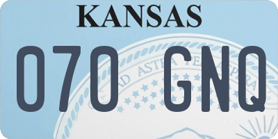 KS license plate 070GNQ